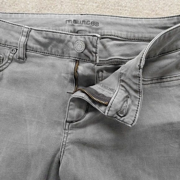 Everflex Maurices Jeans Womens LARGE SHORT Gray Regular Fit Super High Rise Goth - Picture 6 of 8